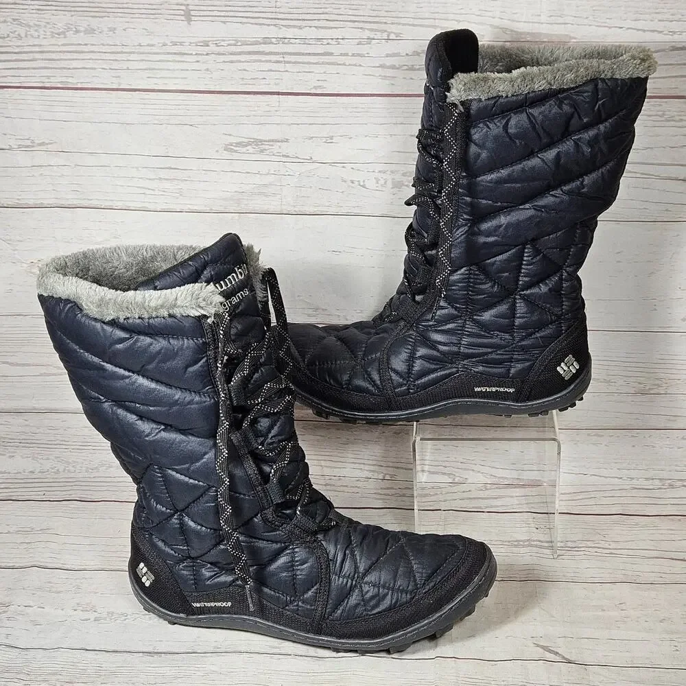 Columbia Minx Mid III Winter Boots Women's Black US 7.5 Waterproof Insulated